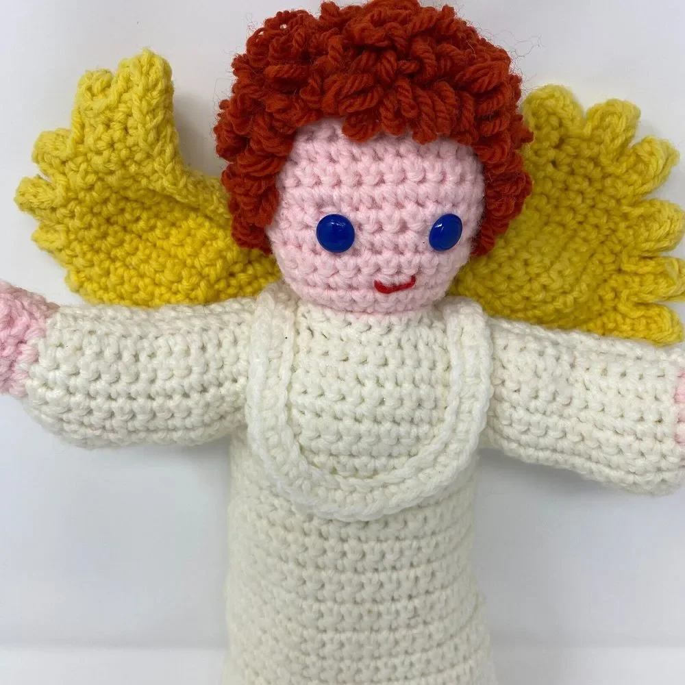 Vintage Handmade Crochet Angel Plush‎ Stuffed 14